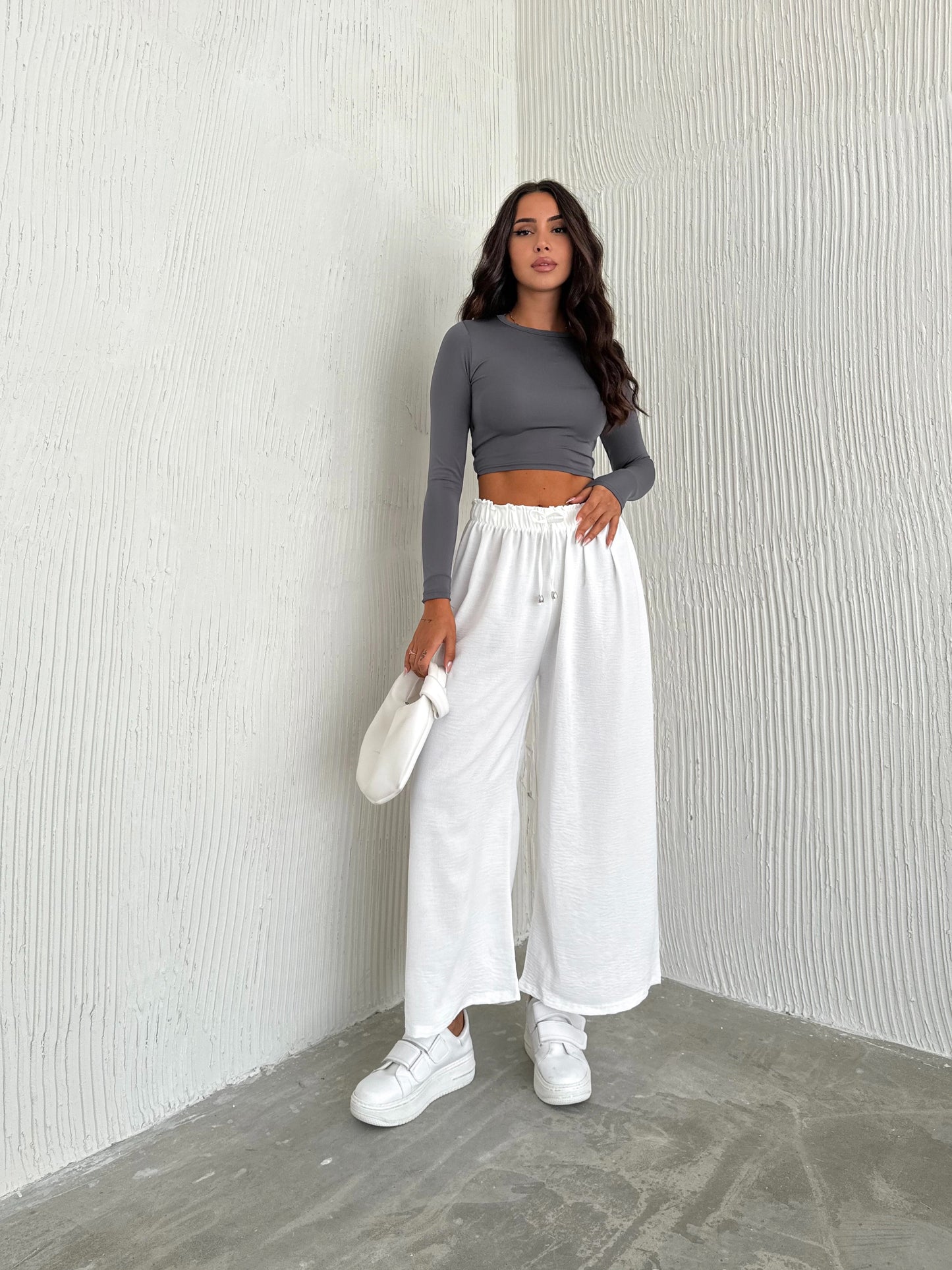 Solid Color Palazzo Pant Aerobin