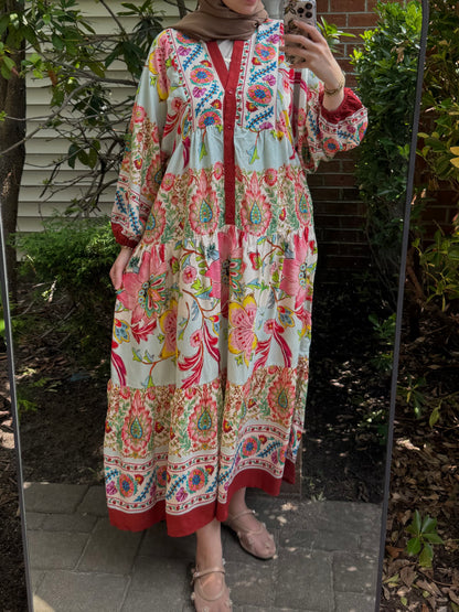 Pattern No:18 Brick Red Garden