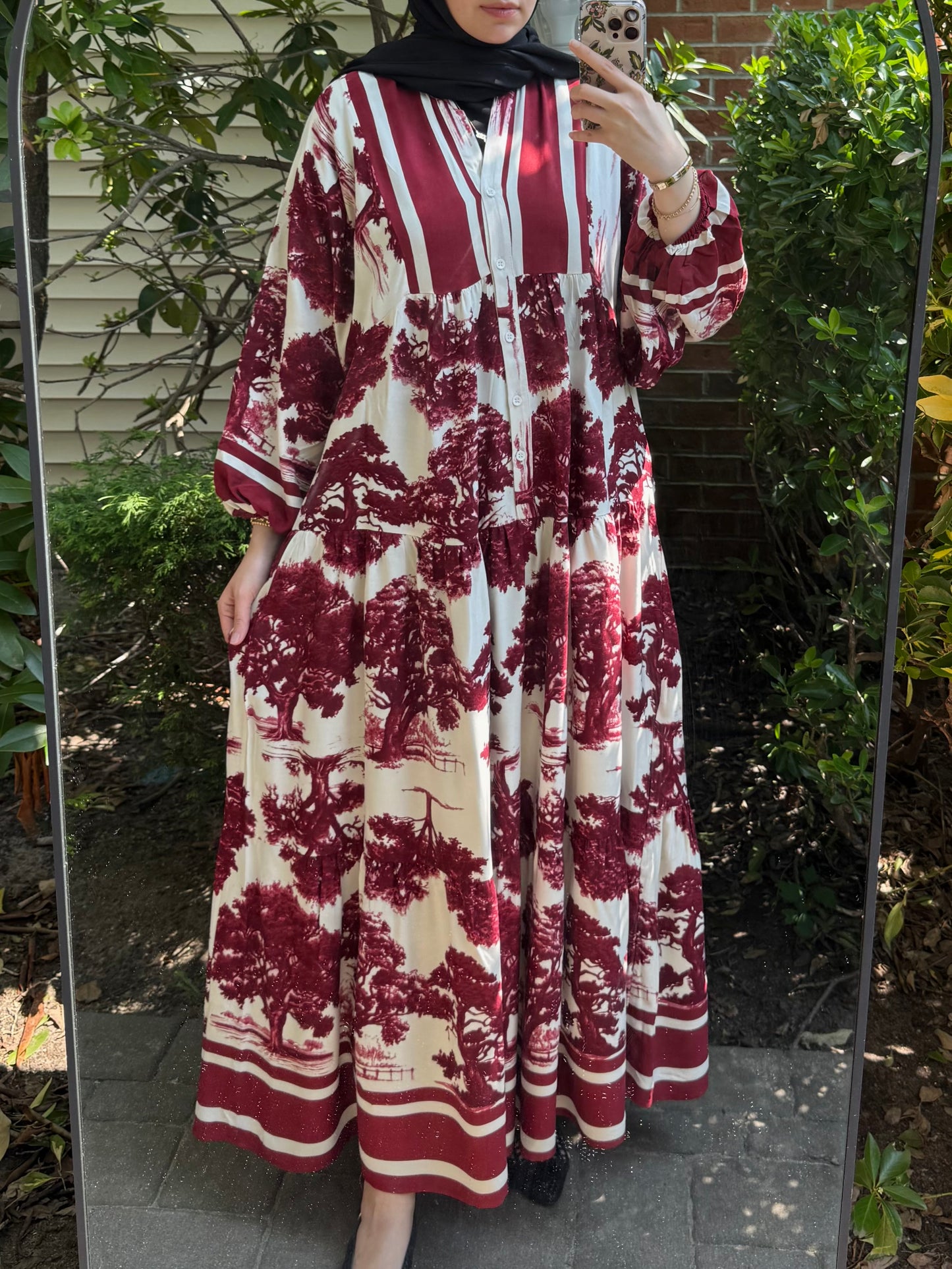 Pattern No:23 Burgundy Toile Elegance