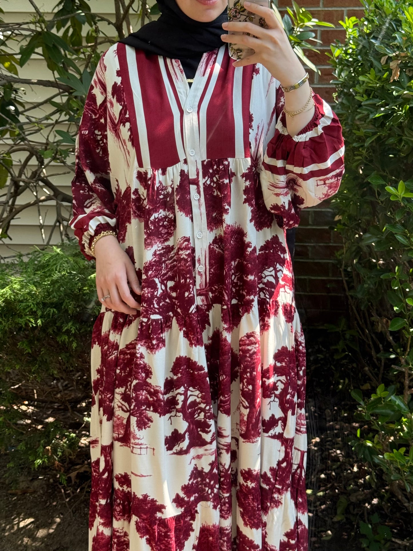 Pattern No:23 Burgundy Toile Elegance