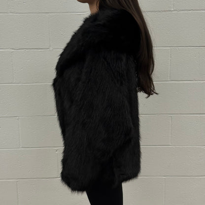 V985 Hooded Fur Coat