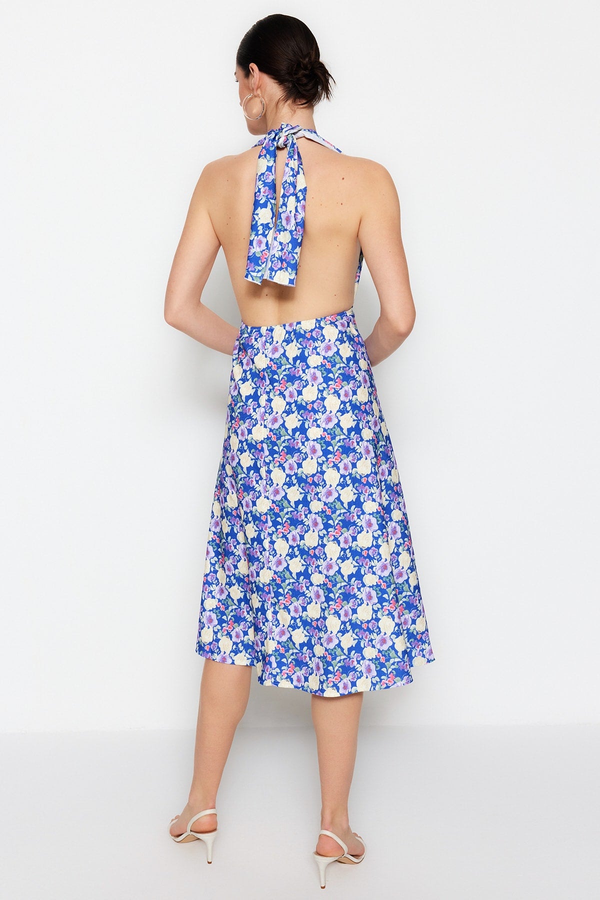 Midi Hem Dress Ruffle Floral Summer Dress 0503