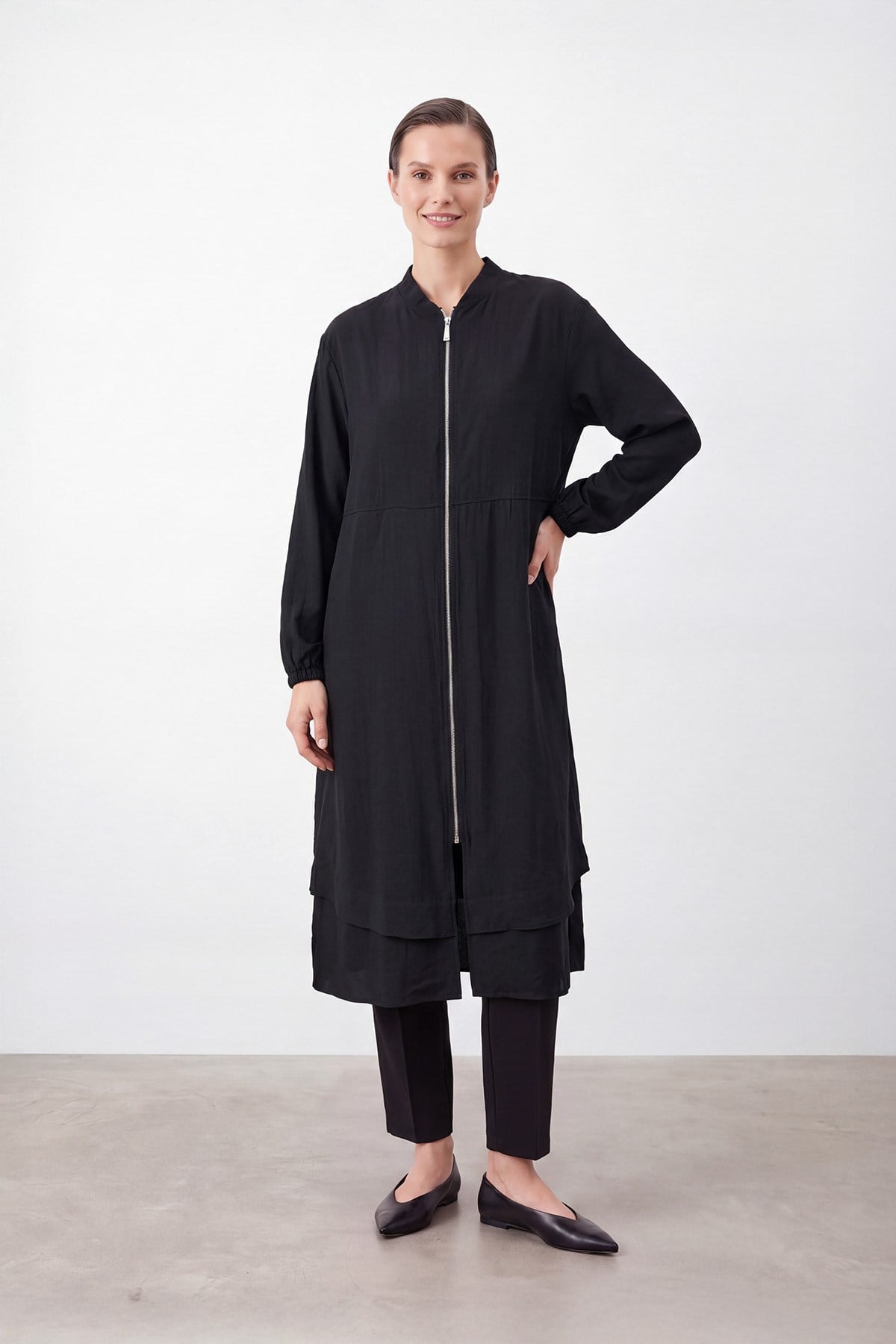 Women's Natural Texture Zippered Cape