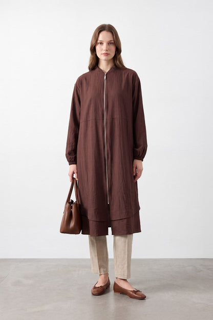 Women's Natural Texture Zippered Cape