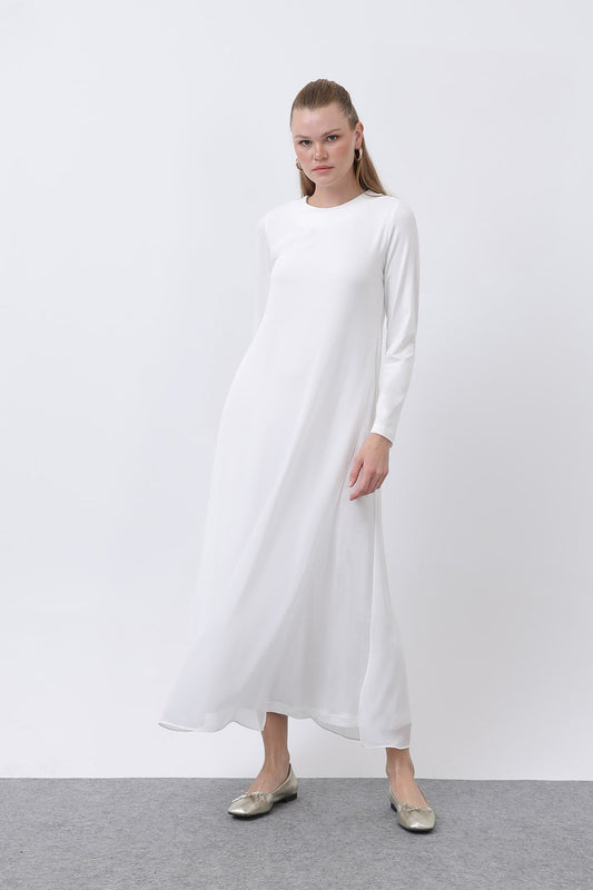 Women's Chiffon Detail Long Dress