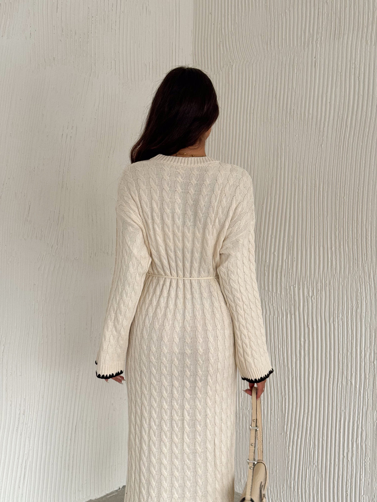 Maxi Cable-Knit Modest Dress