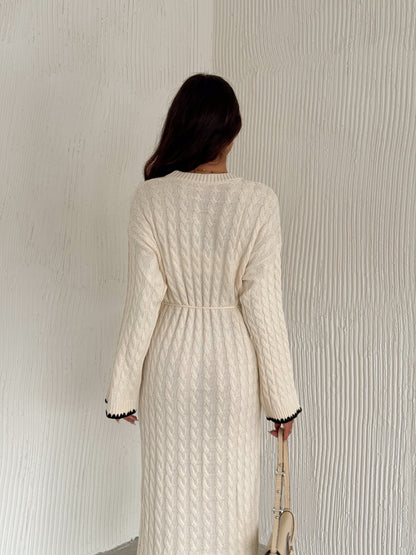 Maxi Cable-Knit Modest Dress