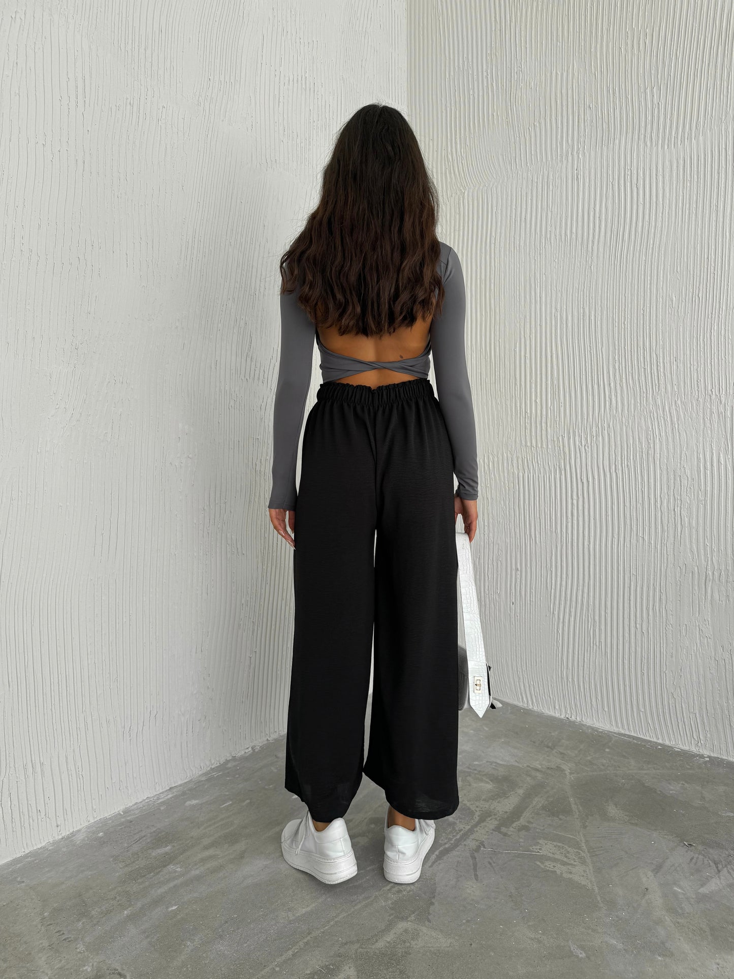 Solid Color Palazzo Pant Aerobin