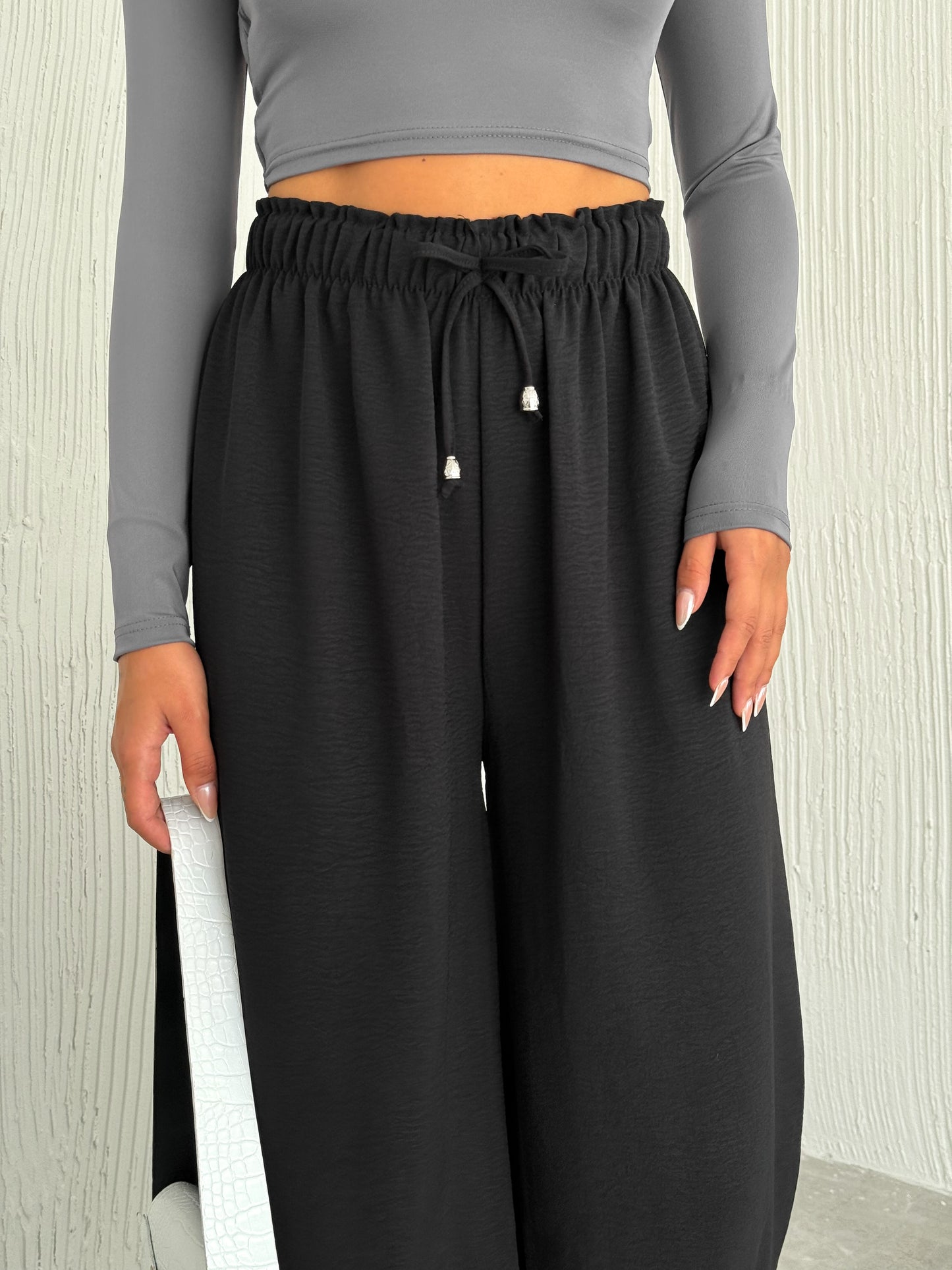 Solid Color Palazzo Pant Aerobin