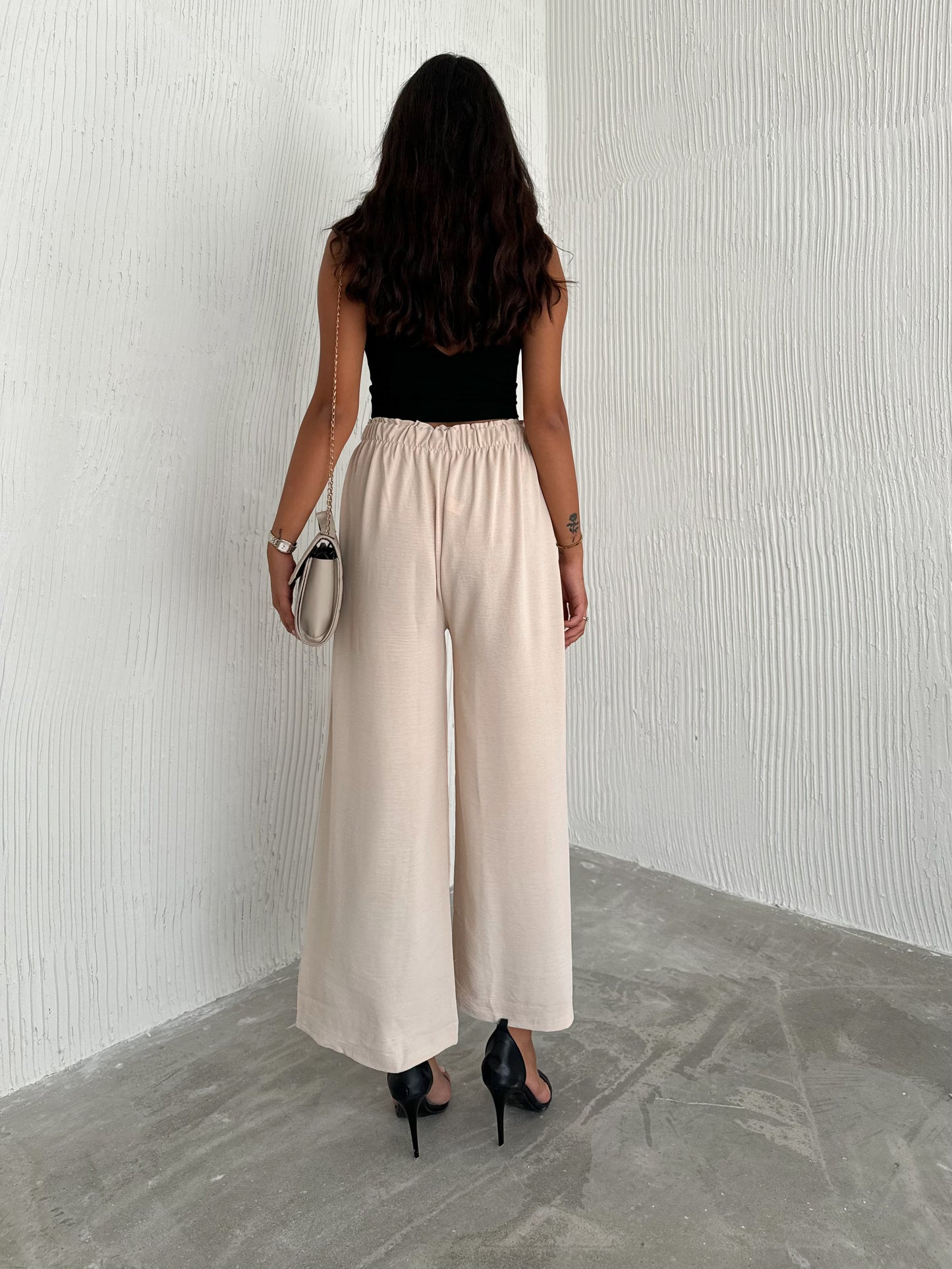 Solid Color Palazzo Pant Aerobin