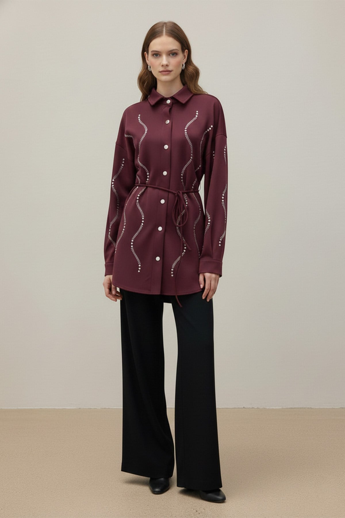 Women's Stone Detail Scuba Shirt