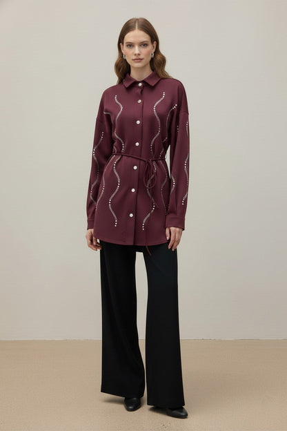 Women's Stone Detail Scuba Shirt