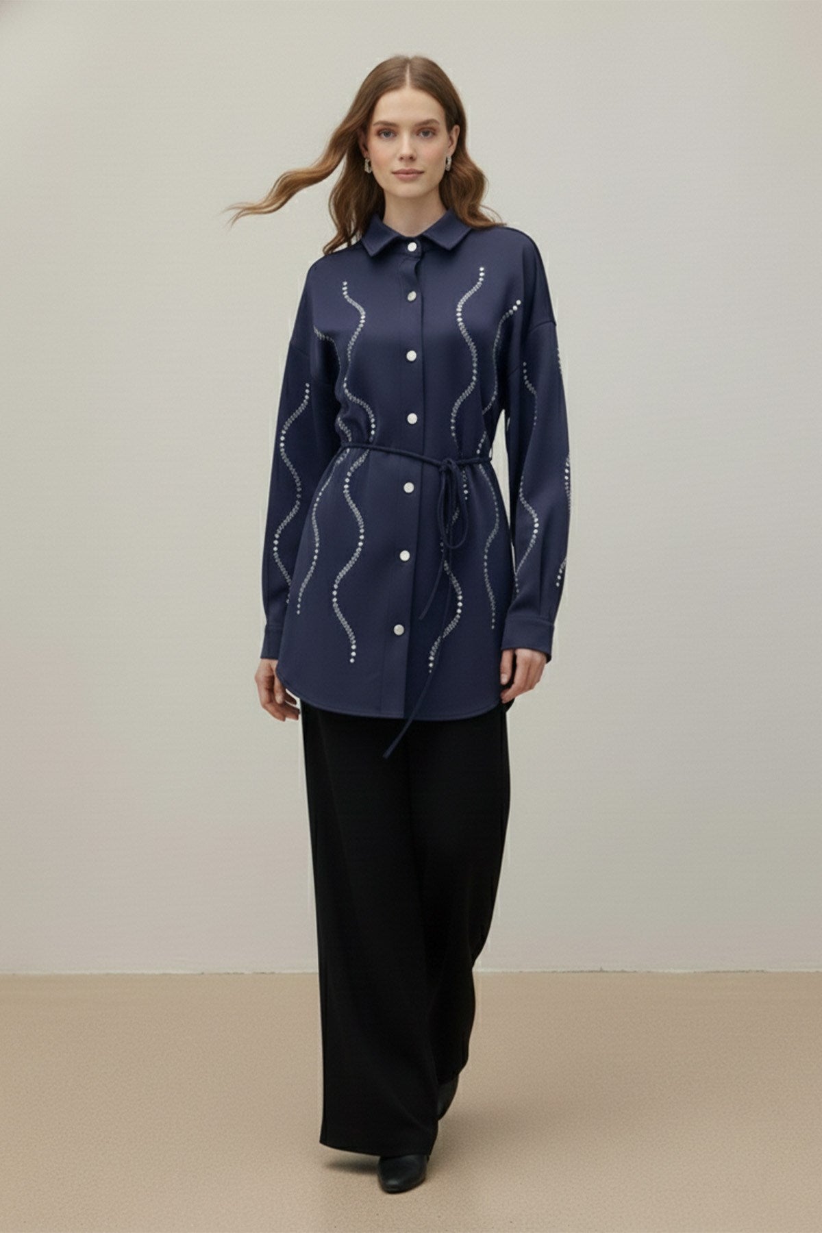 Women's Stone Detail Scuba Shirt