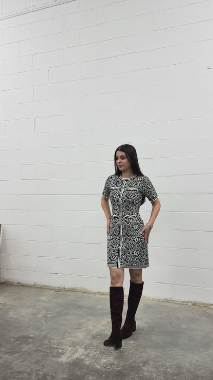 Knit Dress Short Sleeve V5855