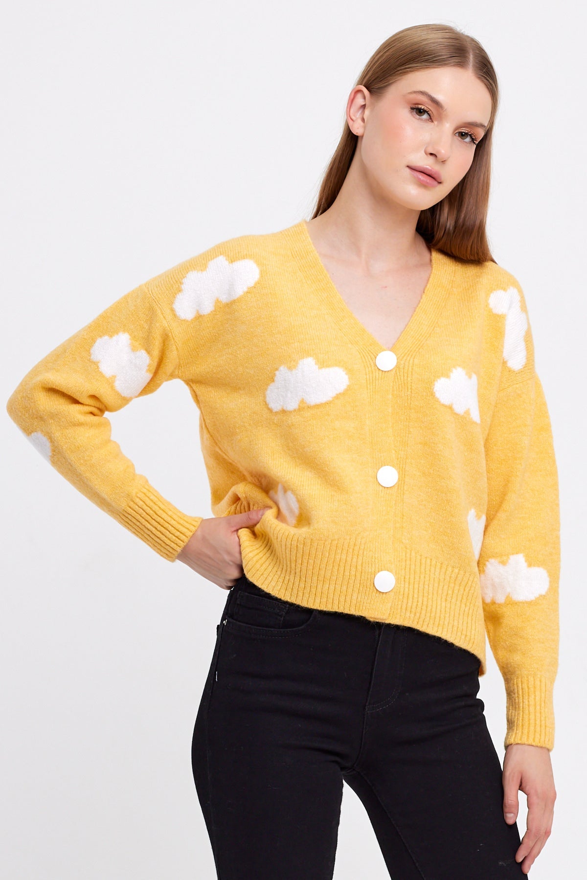 Cloud Knit Cardigan Cropped - Cute Collection