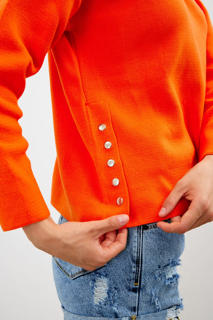 Mock Neck Knit Oversized Sweater Solid Color - SKU: 1306