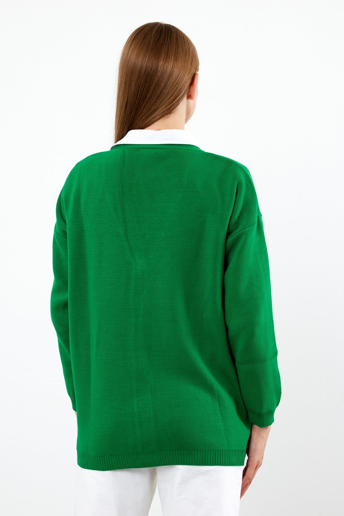 Solid Color Knit Cardigan Mid Length - SKU: 1254